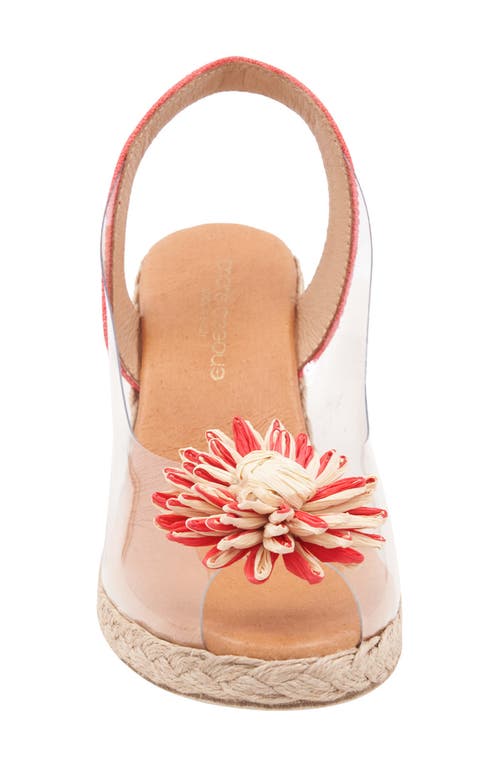 Andre Assous André Assous Slingback Espadrille Peep Toe Wedge Sandal In Coral