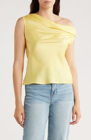 Renee C One-Shoulder Satin Tank