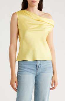 One-Shoulder Satin Tank