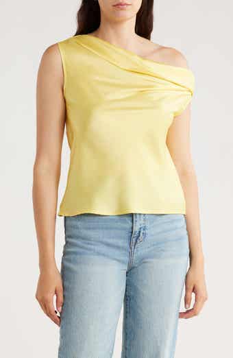 One-Shoulder Satin Tank