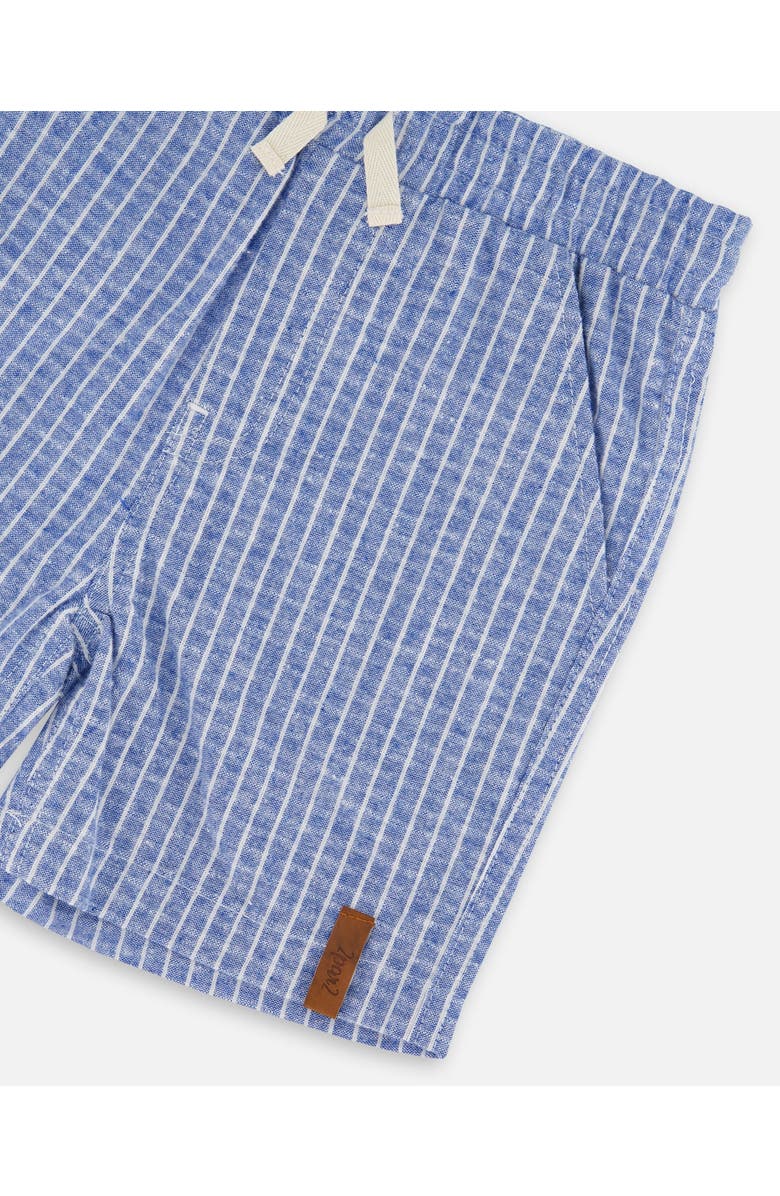 Deux par Deux Denim Stripes Chambray Shorts, Alternate, color, Blue Denim Stripes