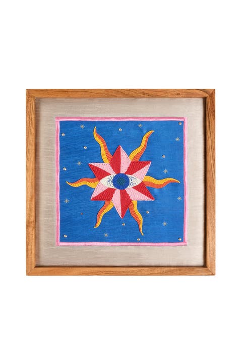 Dadri Eye Handmade Beaded Wooden Decorative Artisan Table