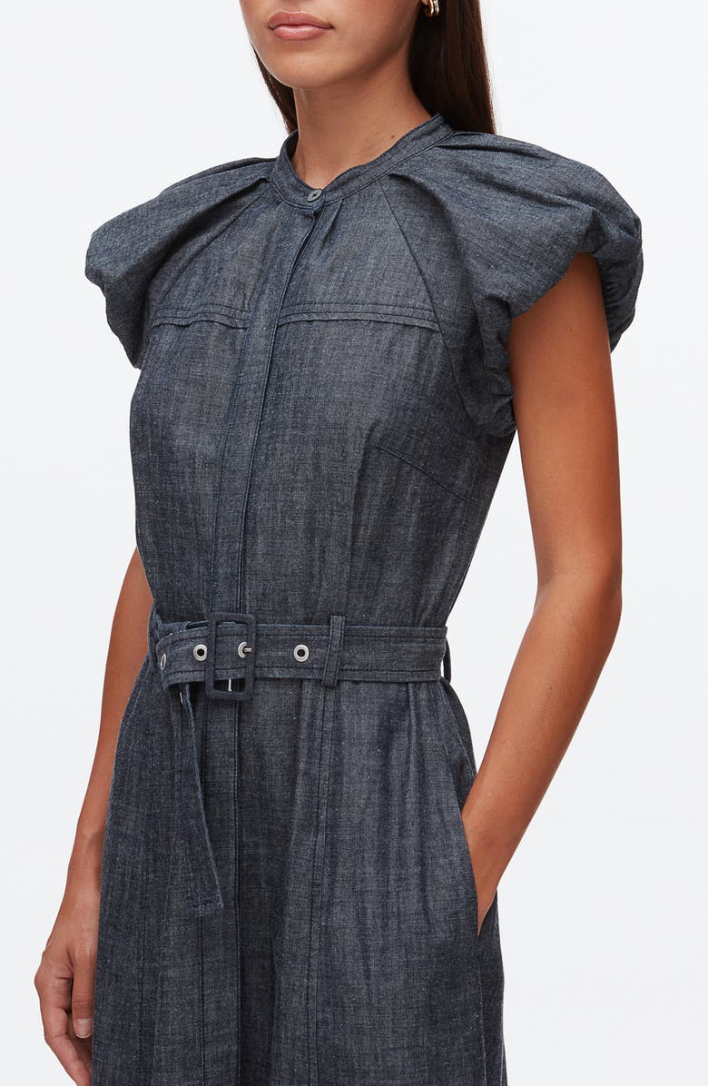 3.1 Phillip Lim Short Sleeve Denim Dress, Alternate, color, Washed Indigo