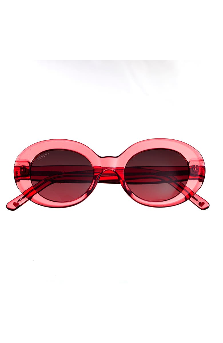 BERTHA Margot Handmade in Italy Sunglasses, Alternate, color, Red