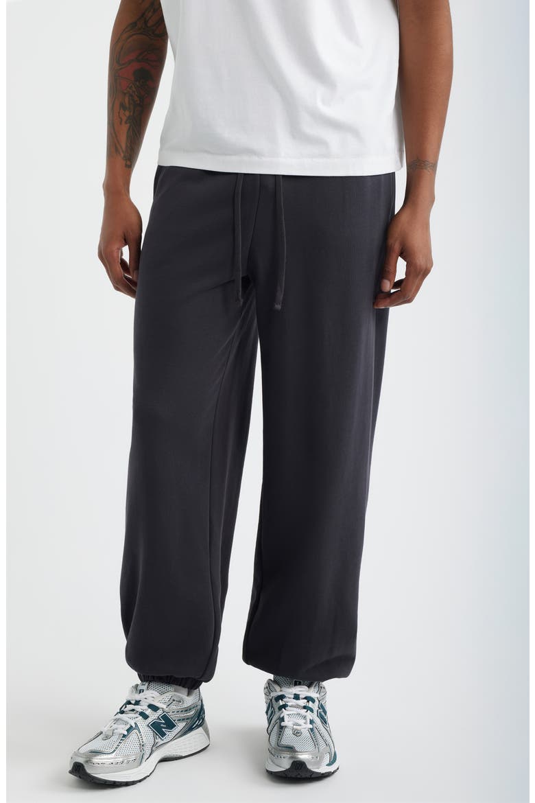 Baggy Cotton Sweatpants, Main, color, BLACK FADED