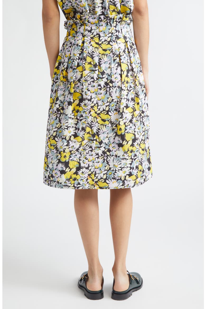 Pop Flowers Print High Waist Cotton Skirt, Alternate, color, PFY56 MAIZE
