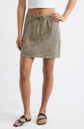 Rip Curl Animal Instincts Linen Blend Drawstring Skirt