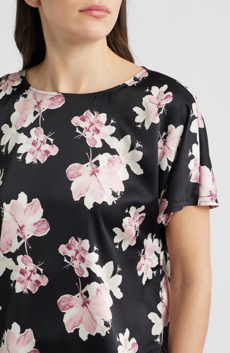 Anne Klein Floral Top, Alternate, color, Anne Black Mutli