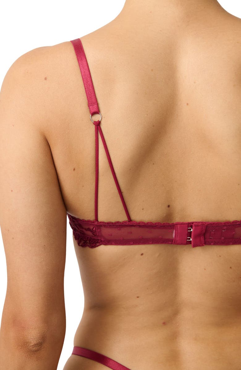 Kat The Label Nicolette Embroidered Underwire Bra, Alternate, color, Red