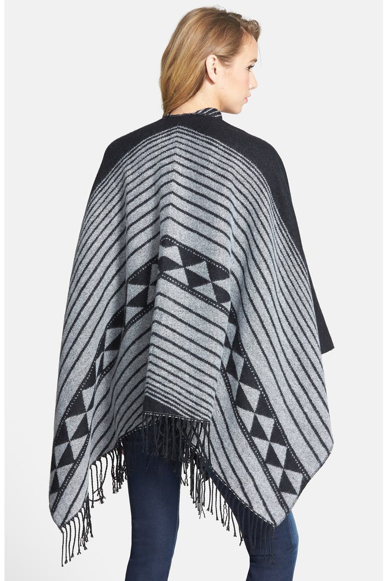 Print Tassel Trim Poncho, Alternate, color, GEOMETRIC