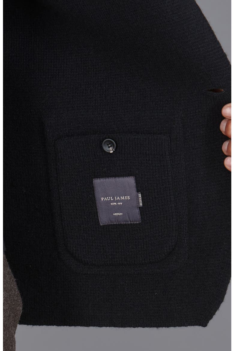 Midweight Lambswool Knitted Blazer, Alternate, color, Black