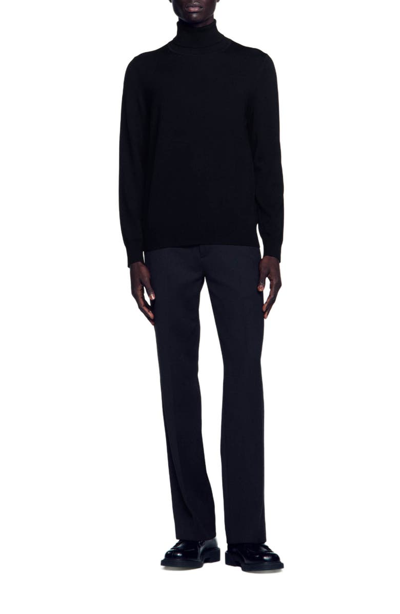 SANDRO Turtleneck wool sweater, Alternate, color, Black