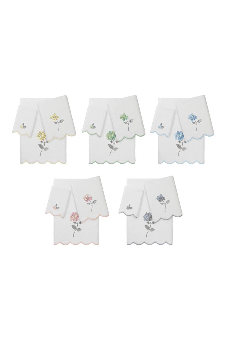 Hydea Scallop 3-Piece Towel Set, Alternate, color, WHITE/ BEIGE
