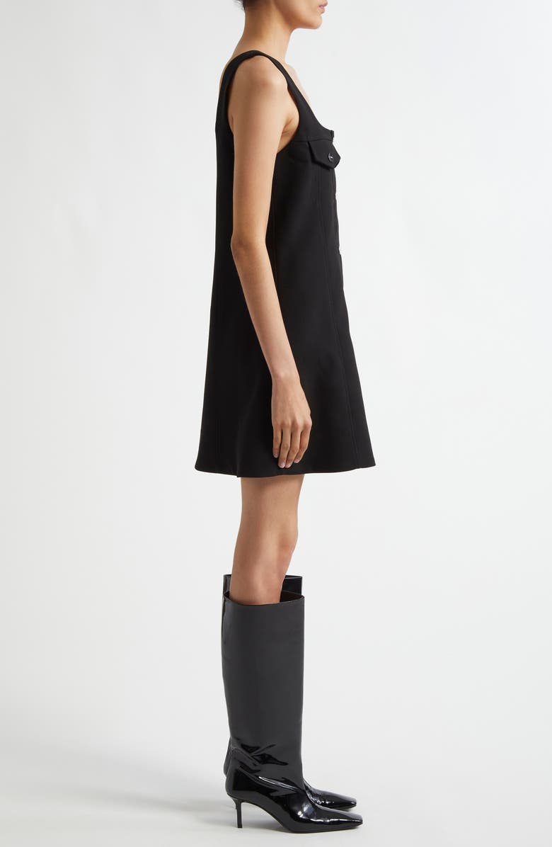 Ganni Snap Front Bonded Crepe Minidress, Alternate, color,