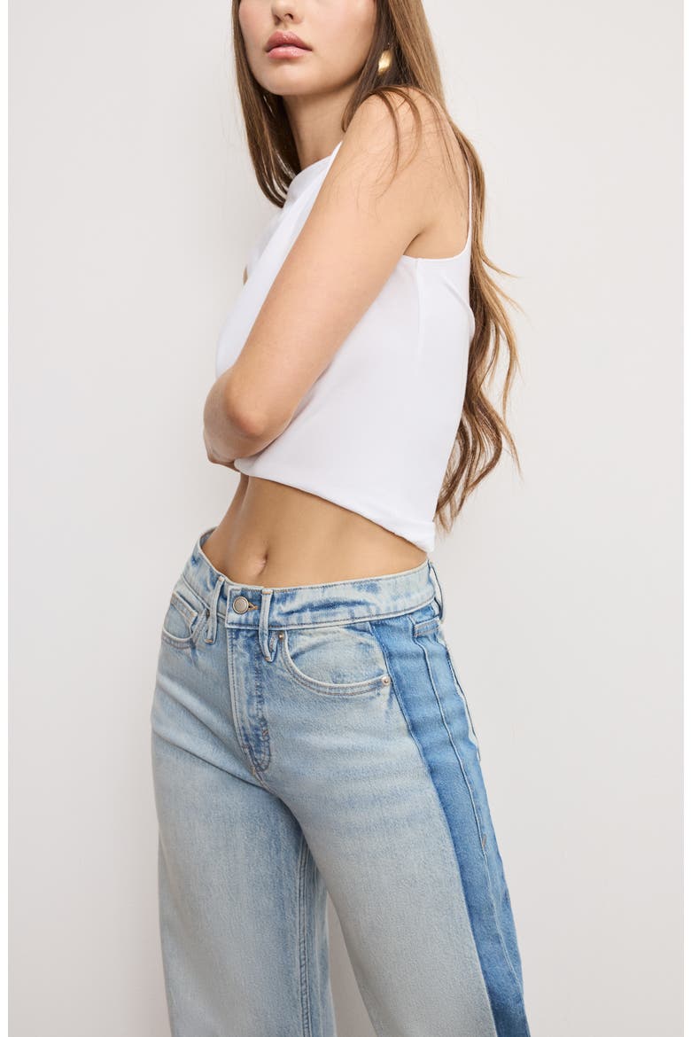 Good Standard Mid Rise Ankle Barrel Jeans, Alternate, color, INDIGO