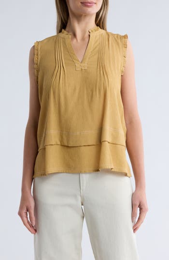 ADRIANNA PAPELL ADRIANNA PAPELL STITCHED TIERED TANK 