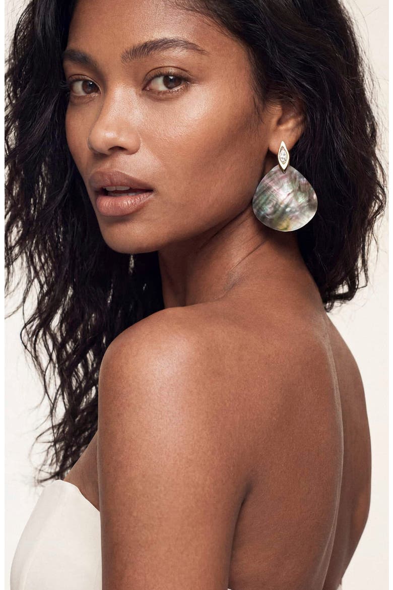 Shell Statement Drop Earrings, Alternate, color, GOLD