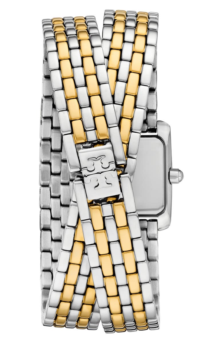 Tory Burch The Mini Eleanor Two-Tone Double Bracelet Watch, 17mm x 19mm, Alternate, color, Two Tone