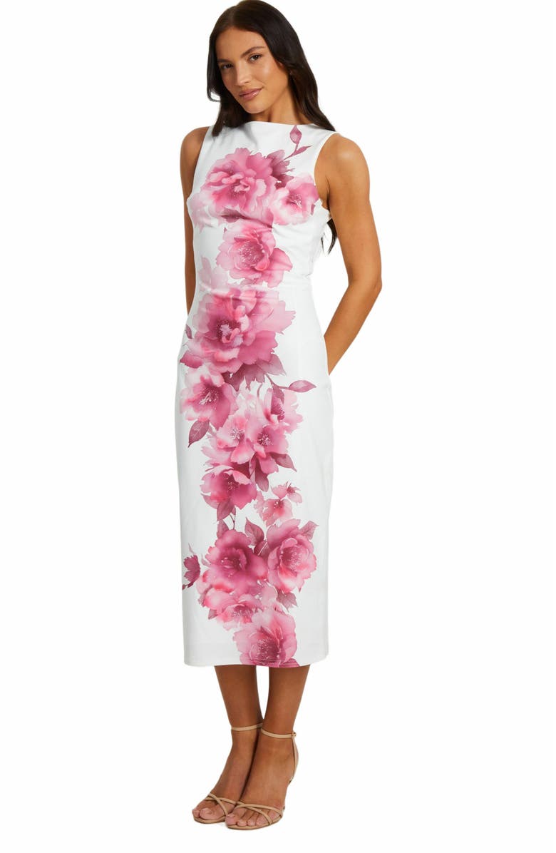 QUIZ Floral Print Scuba Crepe Maxi Dress, Alternate, color, 