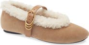 rag & bone Spire Genuine Shearling Mary Jane Leather Flat