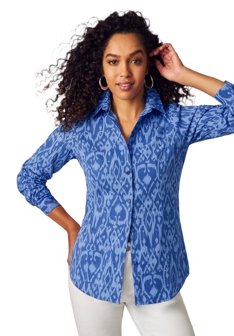Stretch Cotton Poplin Button Down Shirt