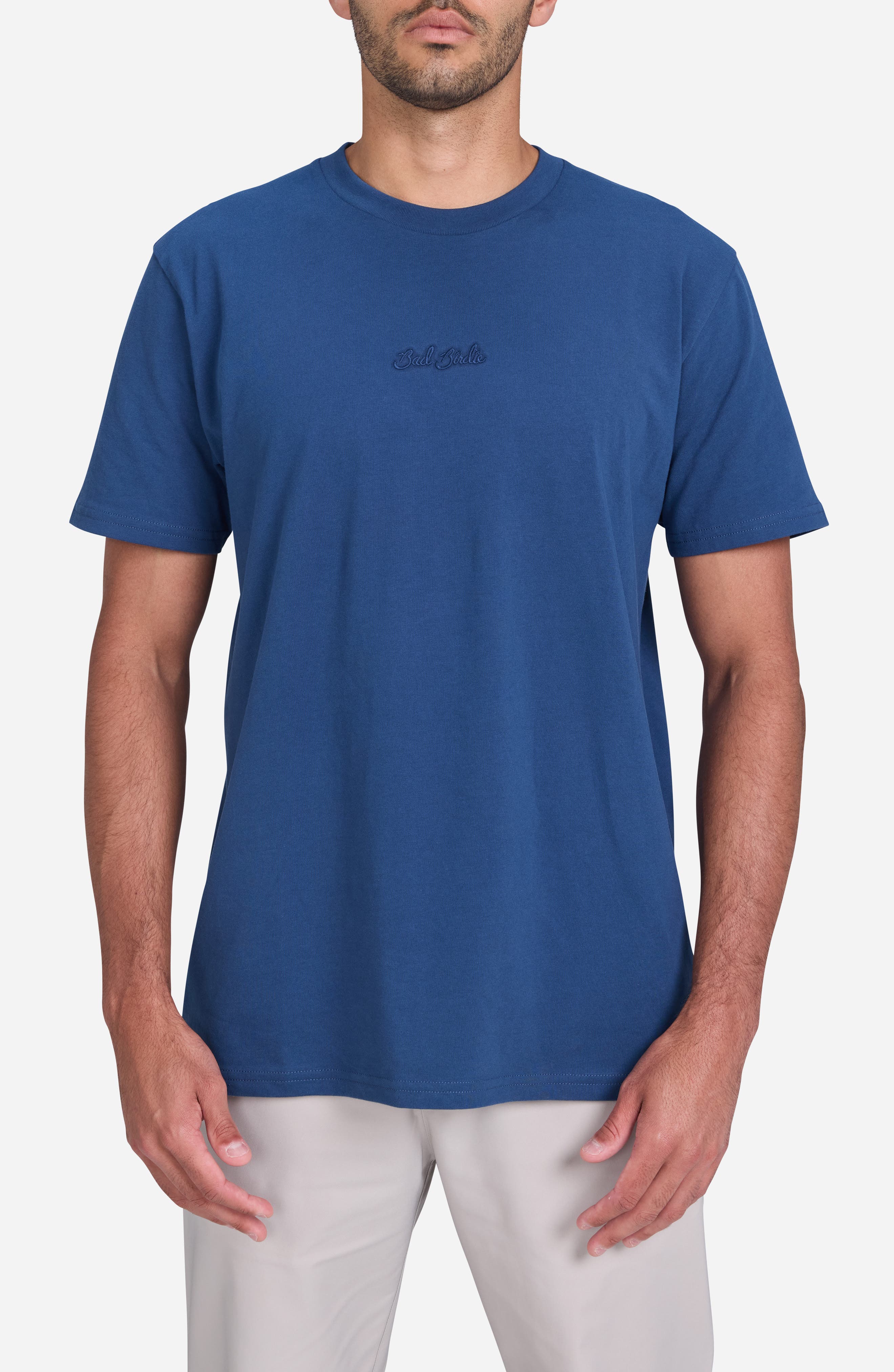 Bad Birdie Script Embroidered Cotton T-Shirt