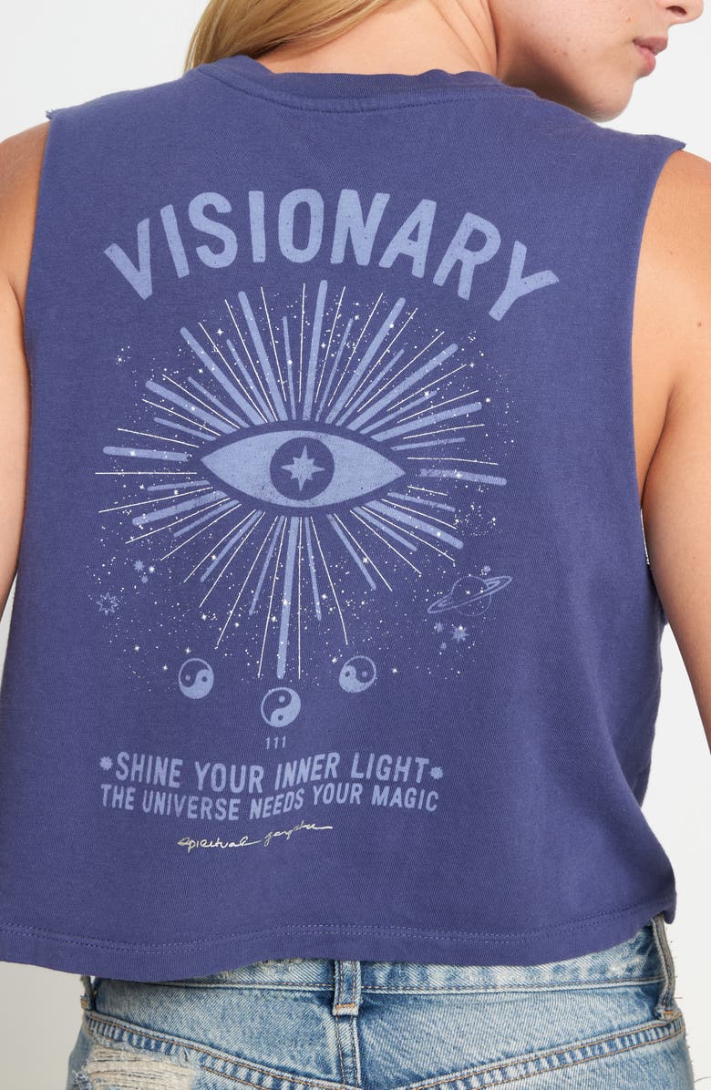 Spiritual Gangster Visionary Eye Callie Crop Tank, Alternate, color, Indigo