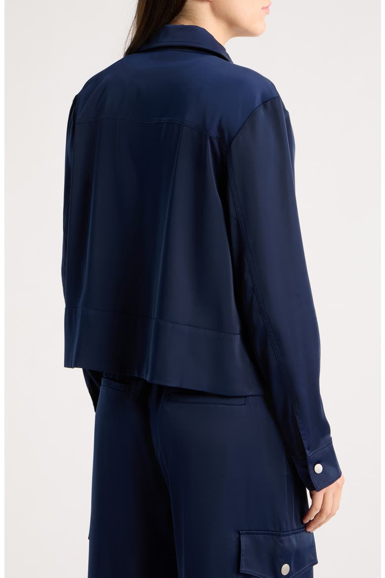 Satin Zip Up Jacket, Alternate, color, EVENING BLUE