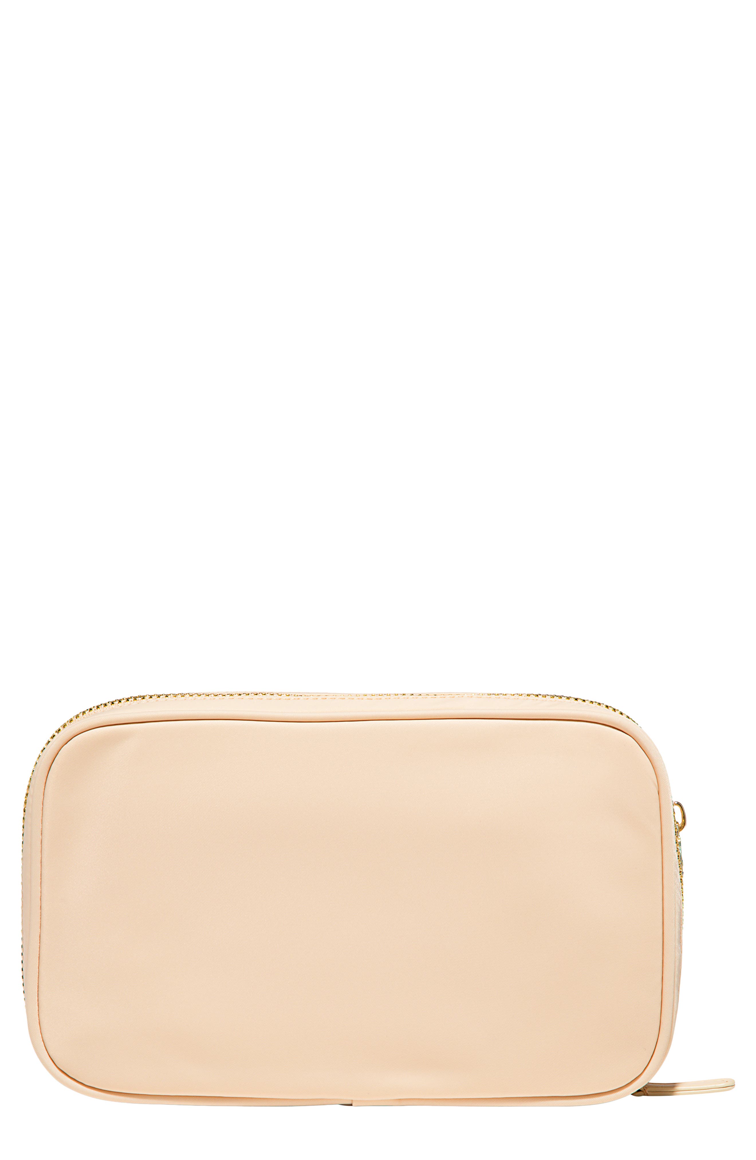 Double Zip Nylon Pouch, Main, color, SAND
