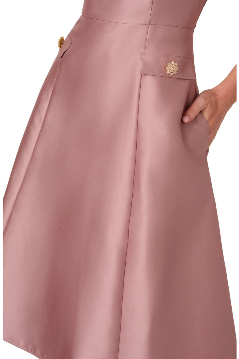 Sleeveless Mikado Fit & Flare Midi Dress, Alternate, color, WARM CAMEO