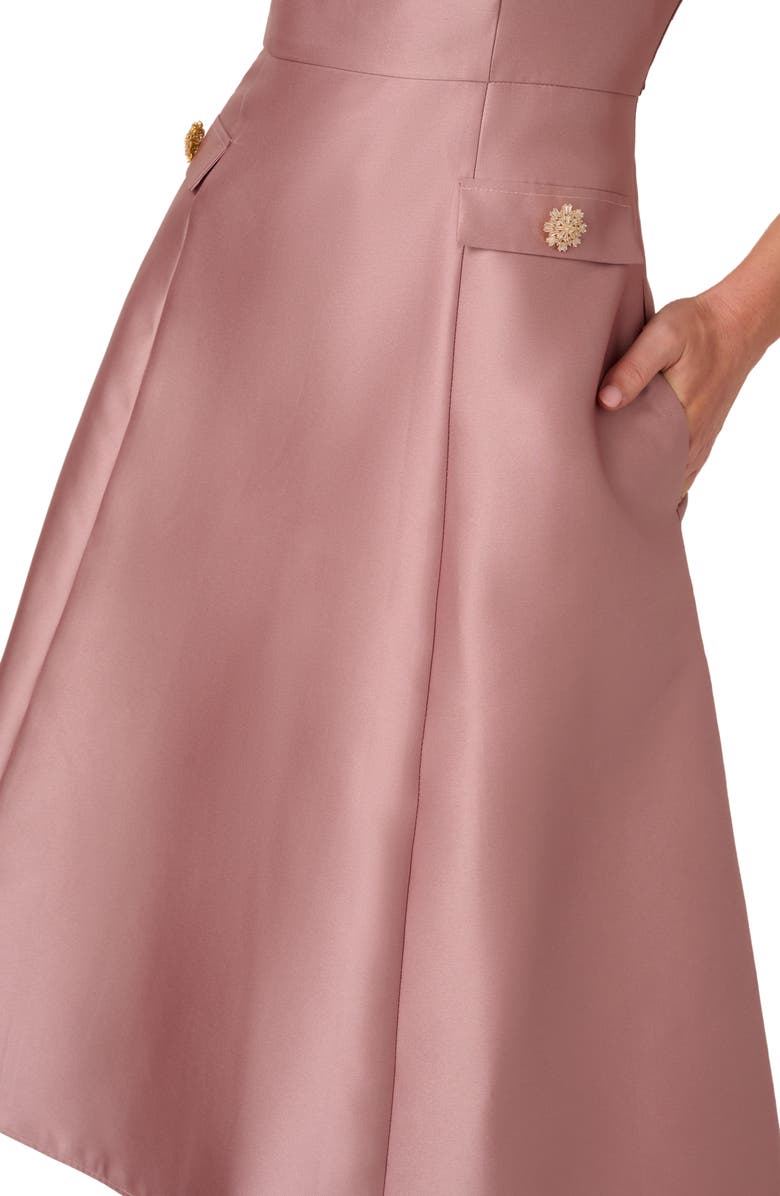 Adrianna Papell Sleeveless Mikado Fit & Flare Midi Dress, Alternate, color, Warm Cameo