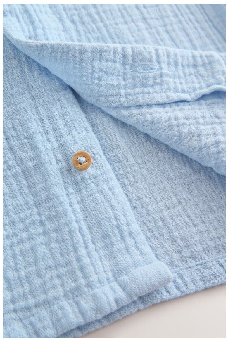 Kids' Double Cloth Cotton Button-Up Shirt & Shorts Set, Alternate, color, BLUE