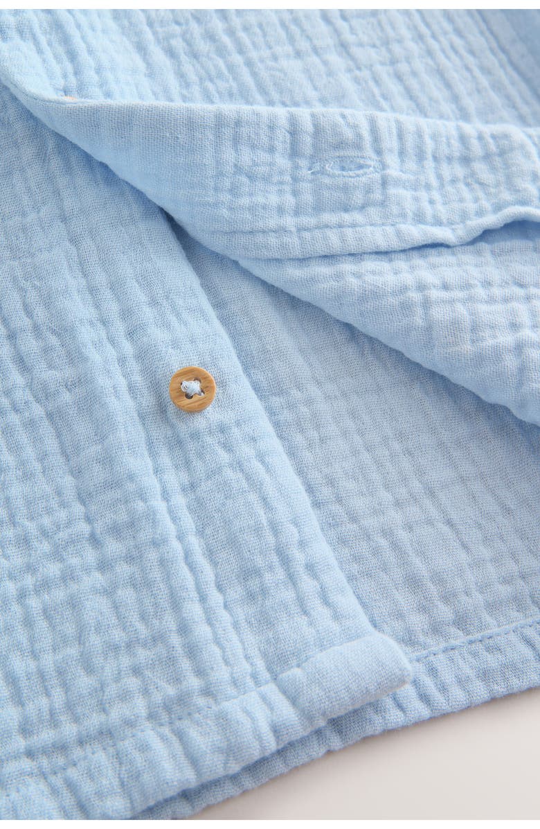 NEXT Kids' Cotton Gauze Button-Up Shirt & Shorts Set, Alternate, color, Blue