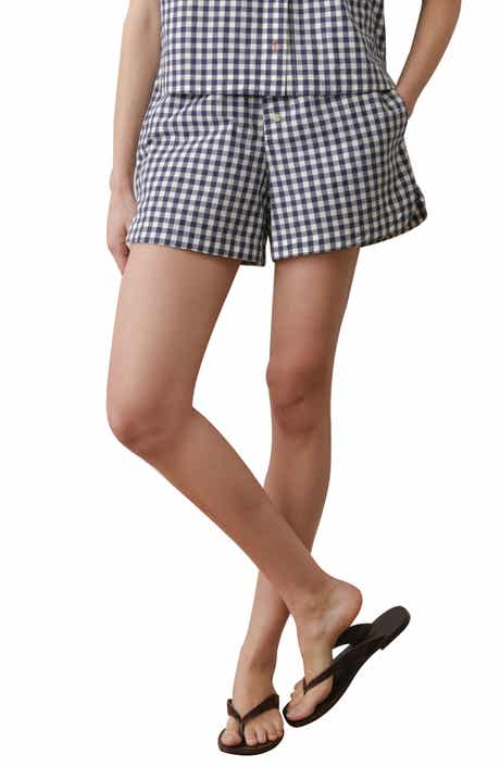 Gingham Cotton Poplin Boxer Shorts
