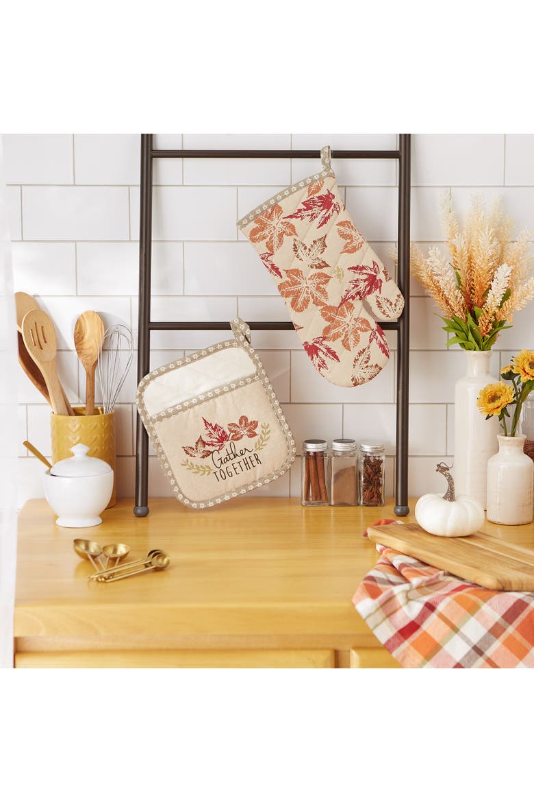 Gather Together Oven Mitt & Potholder Set, Alternate, color, Gather