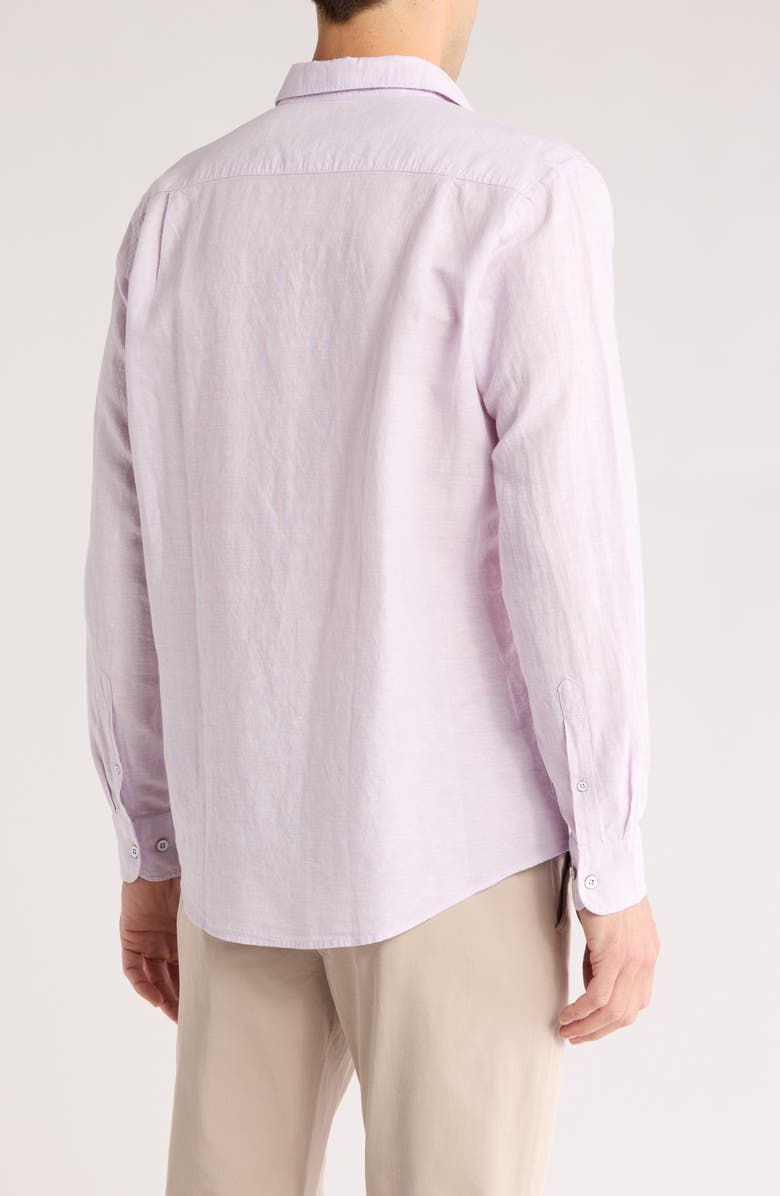 Rodd & Gunn Penrose Linen Blend Button-Up Shirt, Alternate, color, Lilac