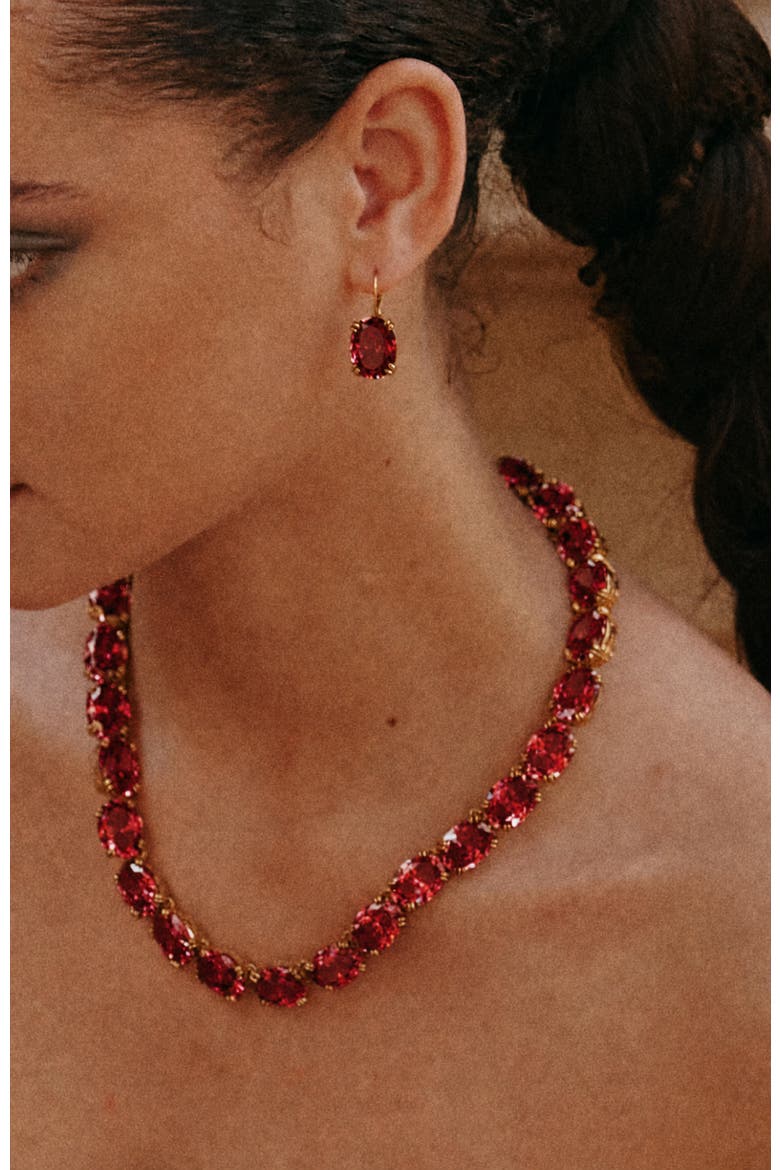 Cherry Glow Necklace, Alternate, color, Red & Gold