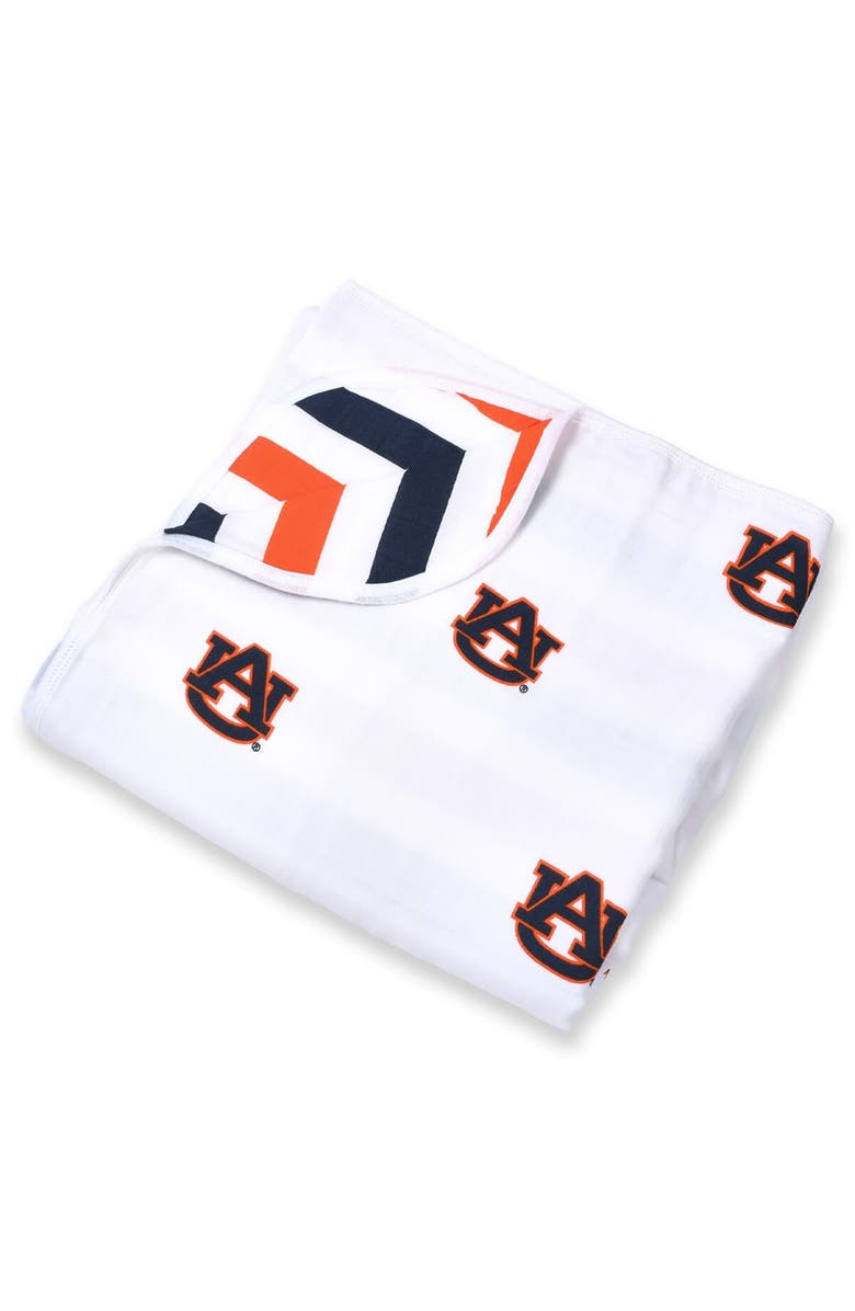 Three Little Anchors Infant Three Little Anchors Auburn Tigers 47" x 47" Muslin 4-Layer Blanket, Main, color, White