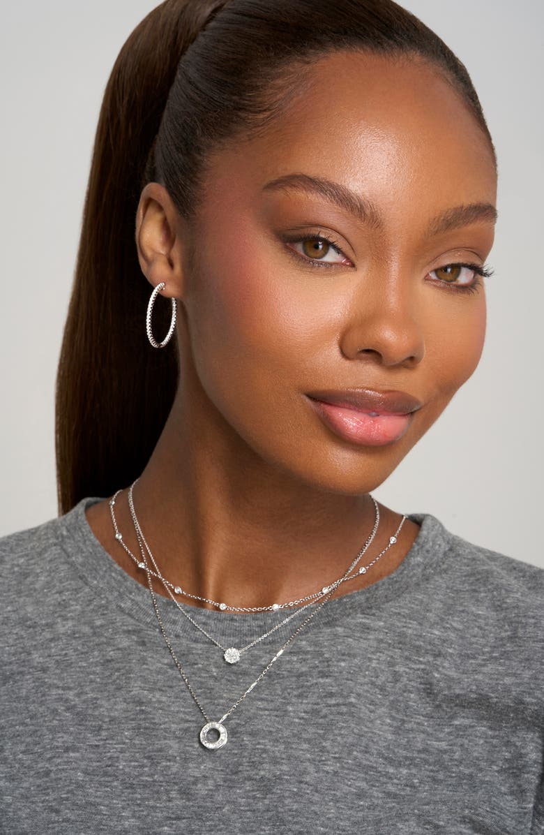 Bony Levy Maya Circle Pie-Cut Pendant Necklace, Alternate, color, 18K White Gold