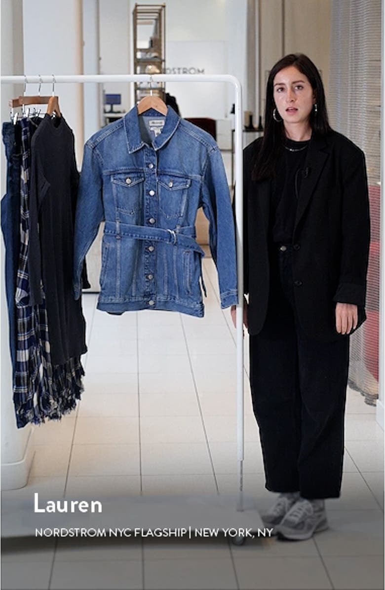 Belted Oversize Trucker Jean Jacket, sales video thumbnail