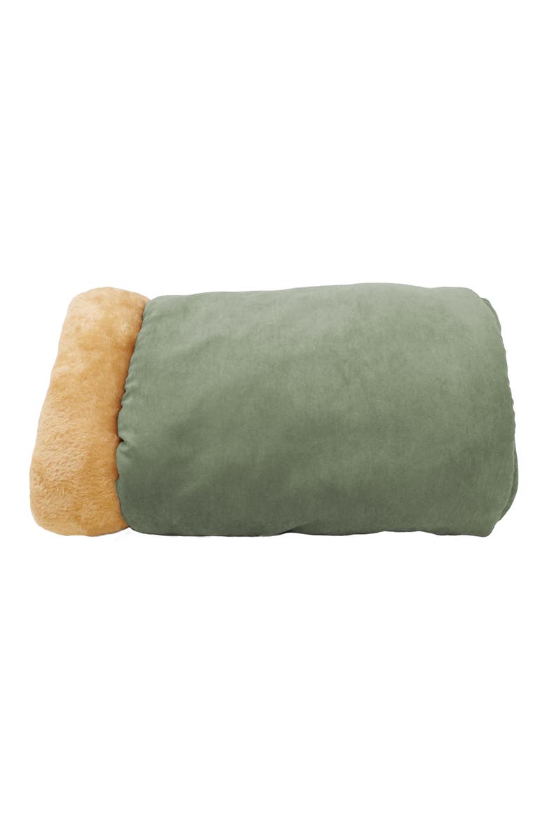 Covered Cat & Dog Burrow Bed, Alternate, color, SAGE GREEN