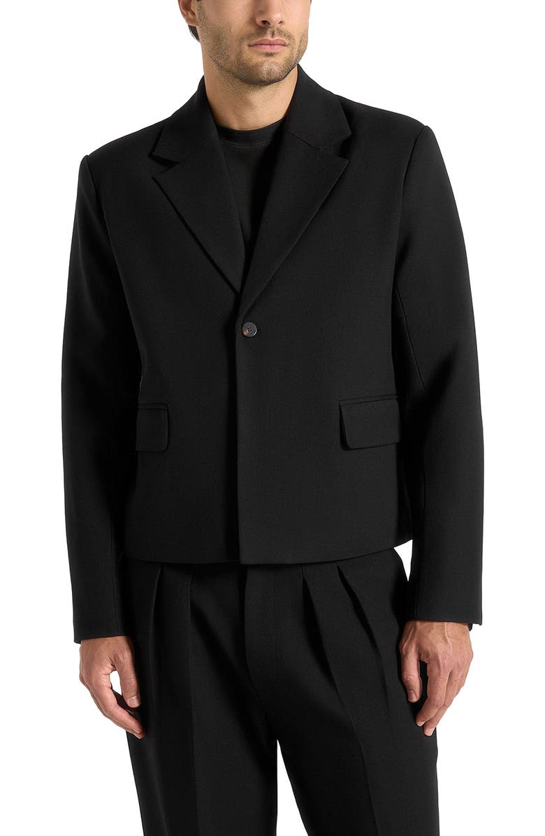 Manière De Voir Silas Tailored Cropped Blazer, Alternate, color, Black
