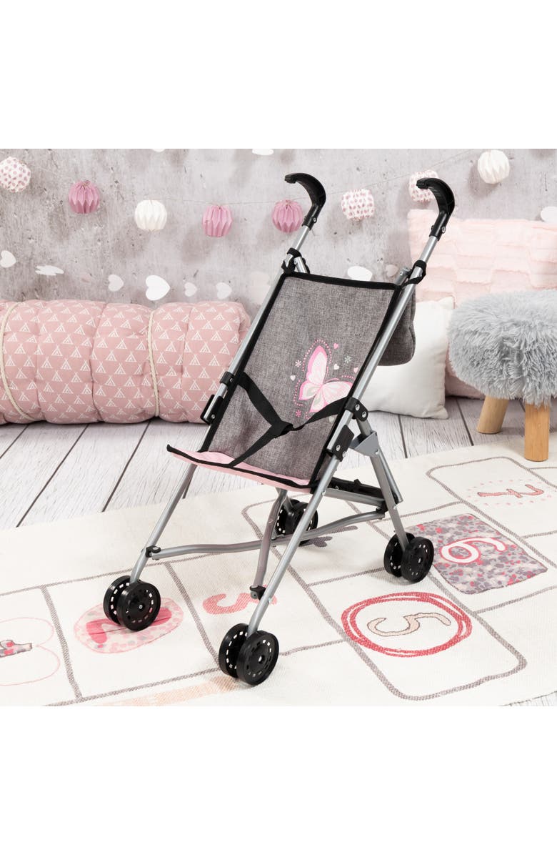 Bayer Design Doll Buggy, Umbrella Push Stroller, Storage, Accessory For Dolls Up To 18 Inches, Toddler 18mo+, Alternate, color, Multicolored
