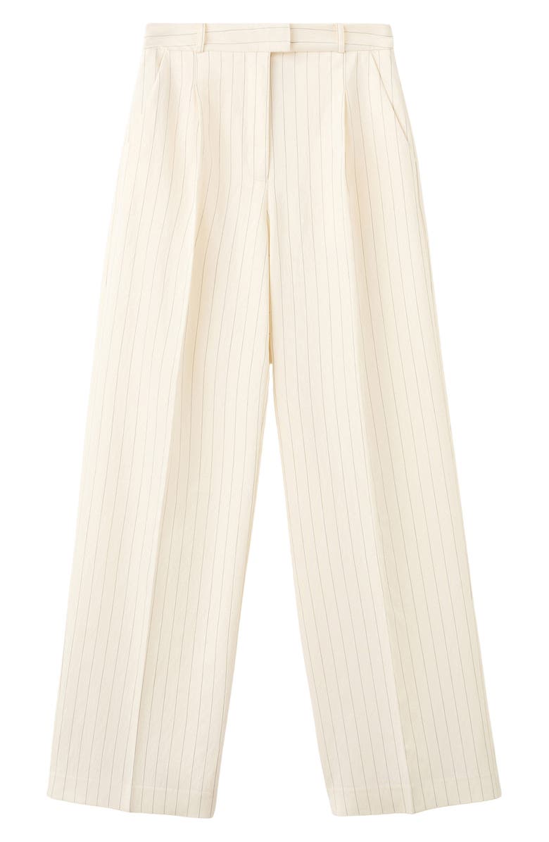 MANGO Cadena Pantalon Pinstripe Pants, Alternate, color, Off White