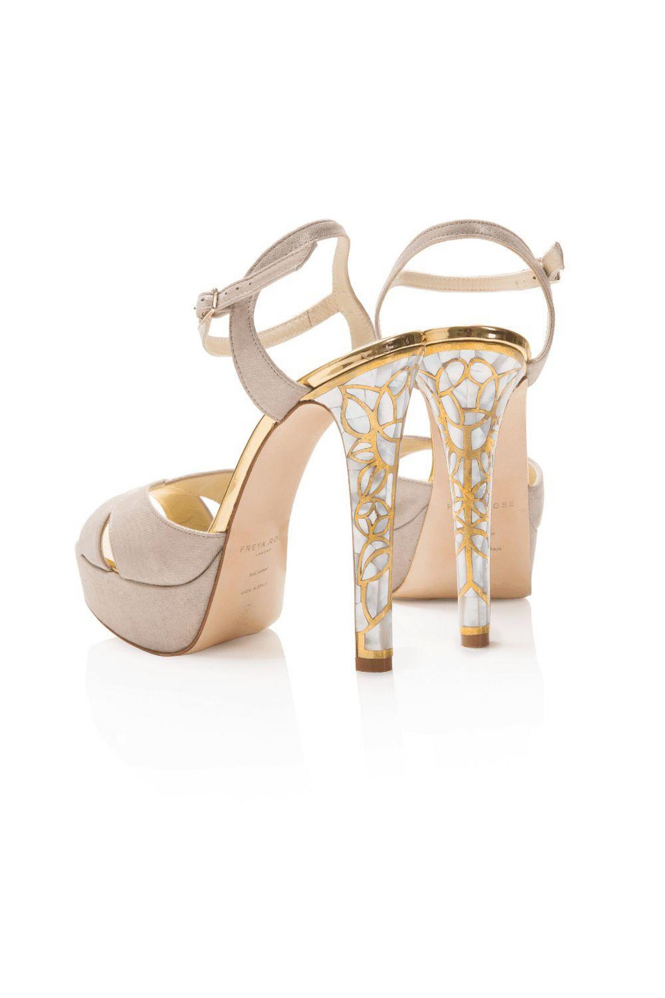 Freya Rose Rose in Bloom Ankle Strap Pearl Heel Sandal, Alternate, color, Taupe