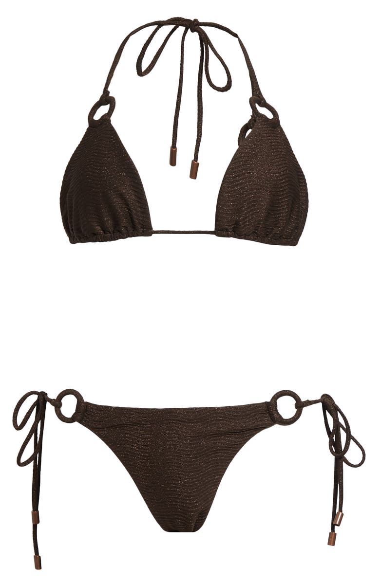Zimmermann Coco Texture Ring Two-Piece Swimsuit, Alternate, color, Chocolate