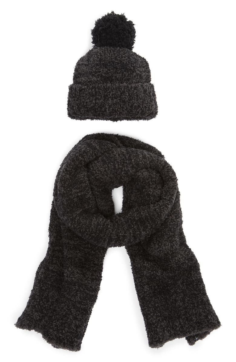 Barefoot Dreams<sup>®</sup> Barefoot Dreams Pompom Beanie & Scarf Set, Main, color, 