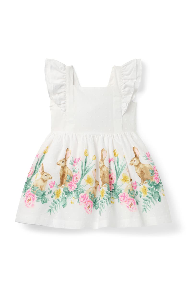 Janie and Jack The Bunny Border Dress, Main, color, White