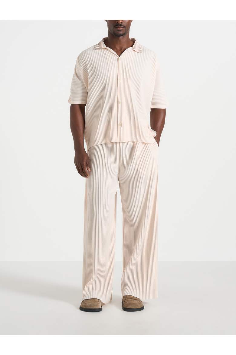 Justin Pleated Boxy Shirt, Main, color, Cream
