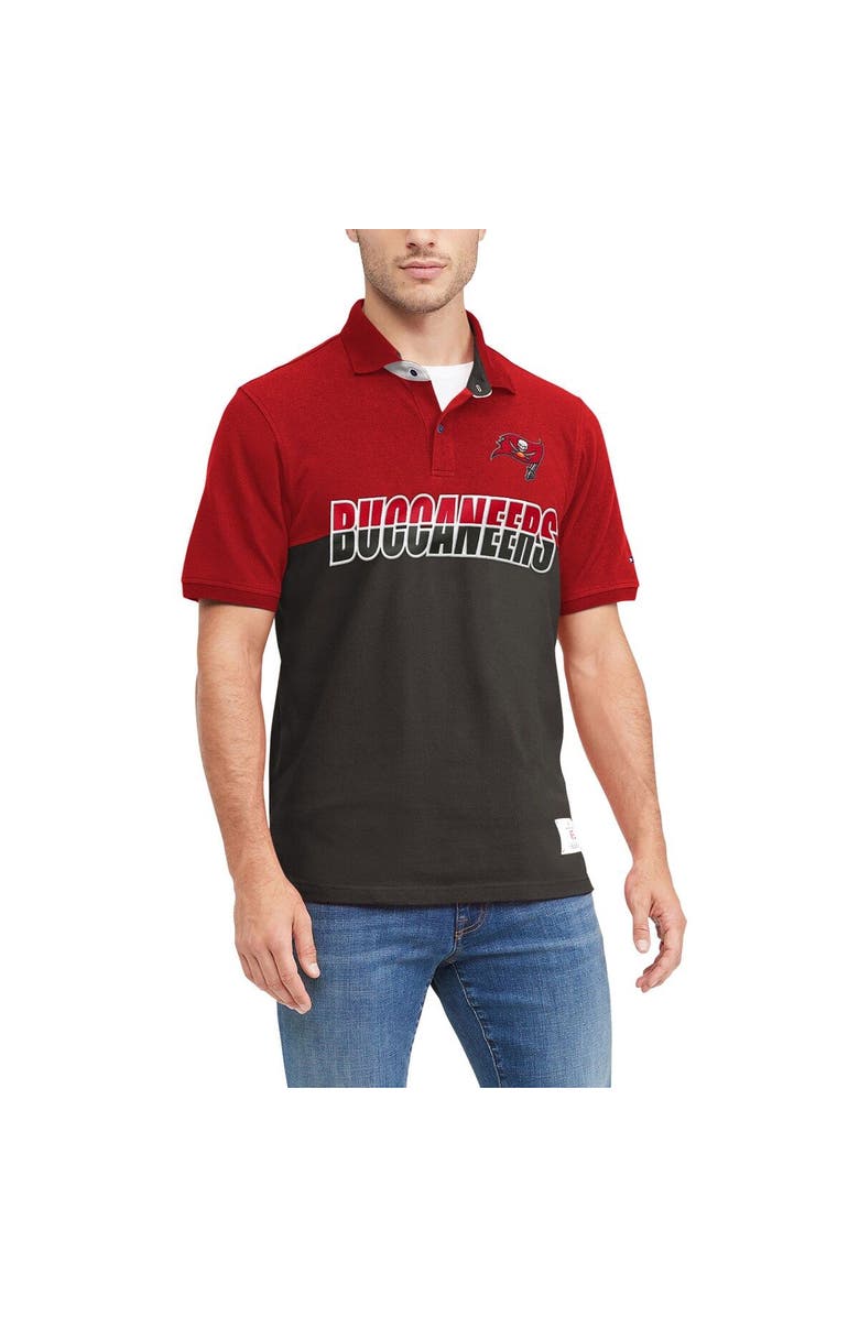 Tommy Hilfiger Men's Tommy Hilfiger Pewter/Red Tampa Bay Buccaneers Color Block Polo, Main, color, Pewter